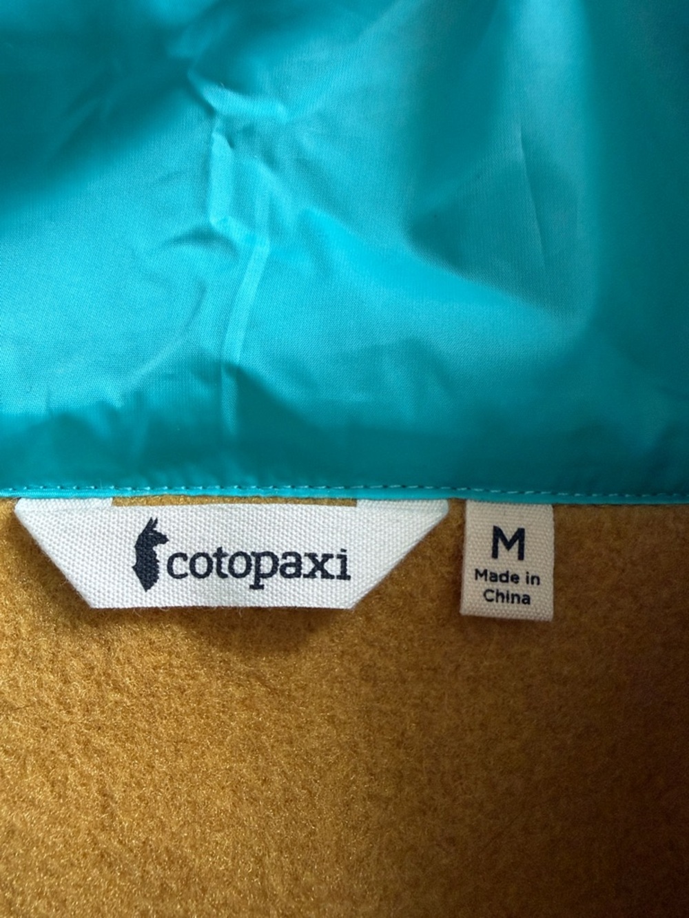 Cotopaxi Women's Teca Mustard Full Zip Fleece Jacket Size M Navy Teal Stripes - Picture 7 of 13
